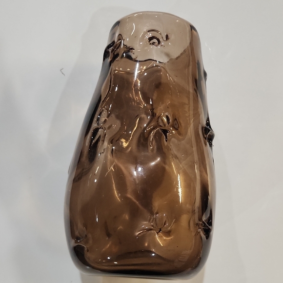 Vintage Smoky Brown Glass Vase - Picture 3 of 3